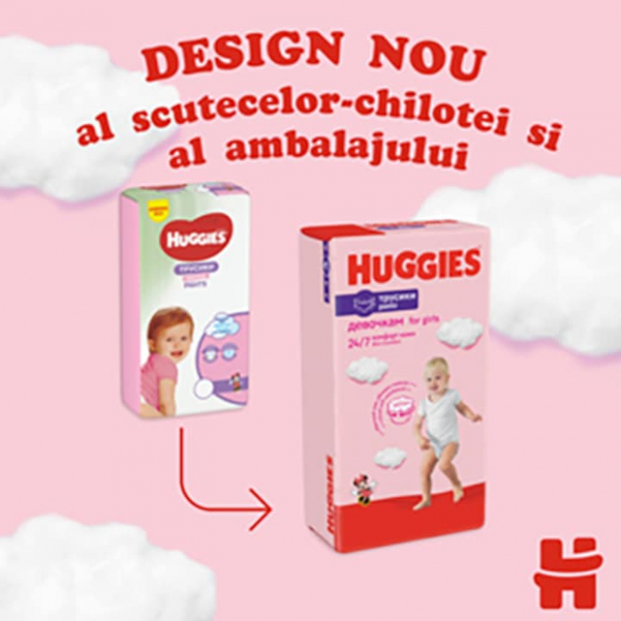 Scutece chilotel Huggies Pants, Girl, Marimea 4, 9-14 kg, 52 bucati [2]