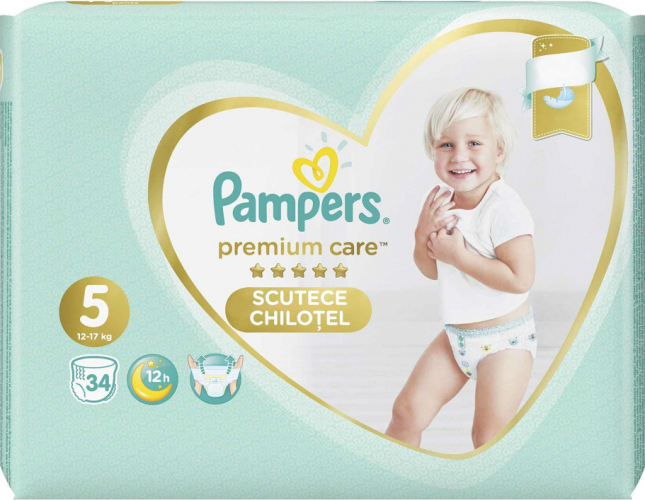 Scutece-chilotel Pampers Premium Care Pants Value pack, Marimea 5, 12-17 kg, 34 bucati  [1]