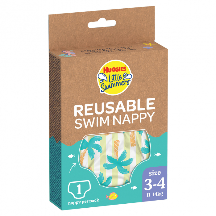 Scutece chilotel refolosibili pentru apa Huggies Little Swimmers Tropical , Marimea 3-4, 1 bucata [10]