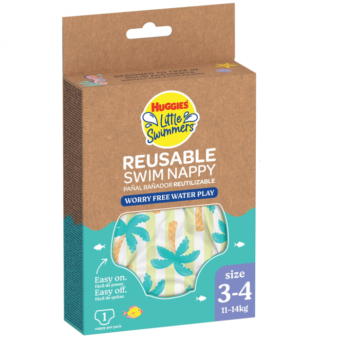 Scutece chilotel refolosibili pentru apa Huggies Little Swimmers Tropical , Marimea 3-4, 1 bucata [11]