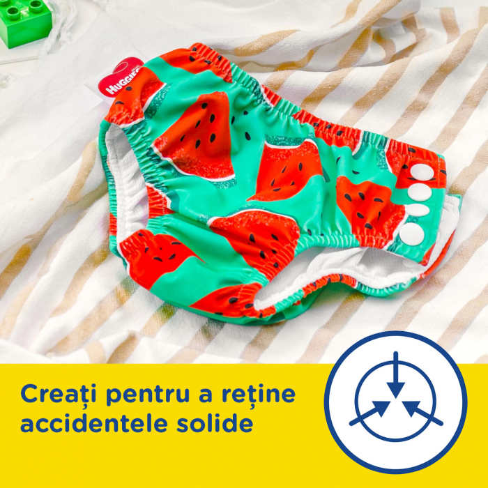 Scutece chilotel refolosibili pentru apa Huggies Little Swimmers Watermelon, Marimea 2-3, 1 bucata [6]