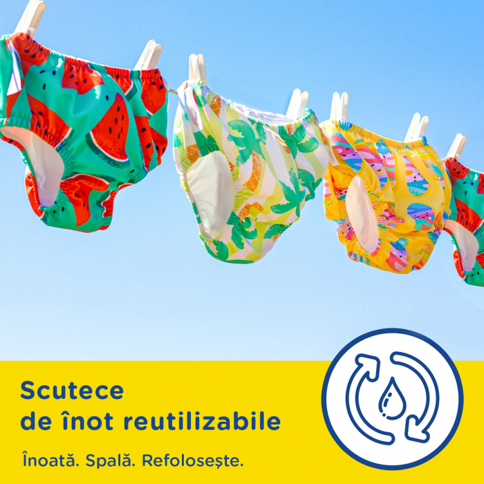 Scutece chilotel refolosibili pentru apa Huggies Little Swimmers Watermelon, Marimea 2-3, 1 bucata [7]