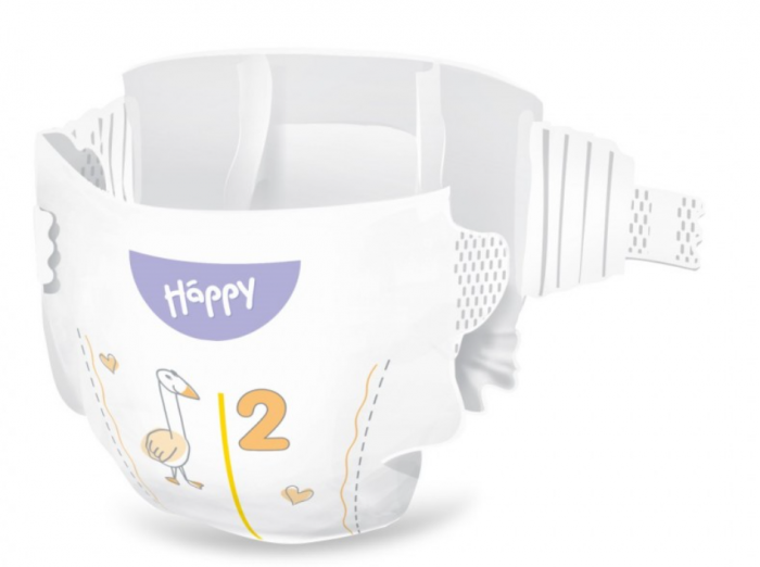 Scutece copii Happy Solf & Delicate Mini,Nr.2,3-6 kg,38 buc [2]
