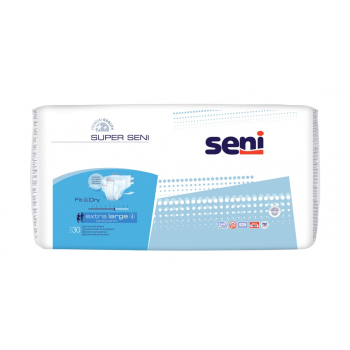 Scutece Incontinenta Adulti Super Seni® Fit&Dry Extra Large, 130-170 cm, 30 bucati  [1]