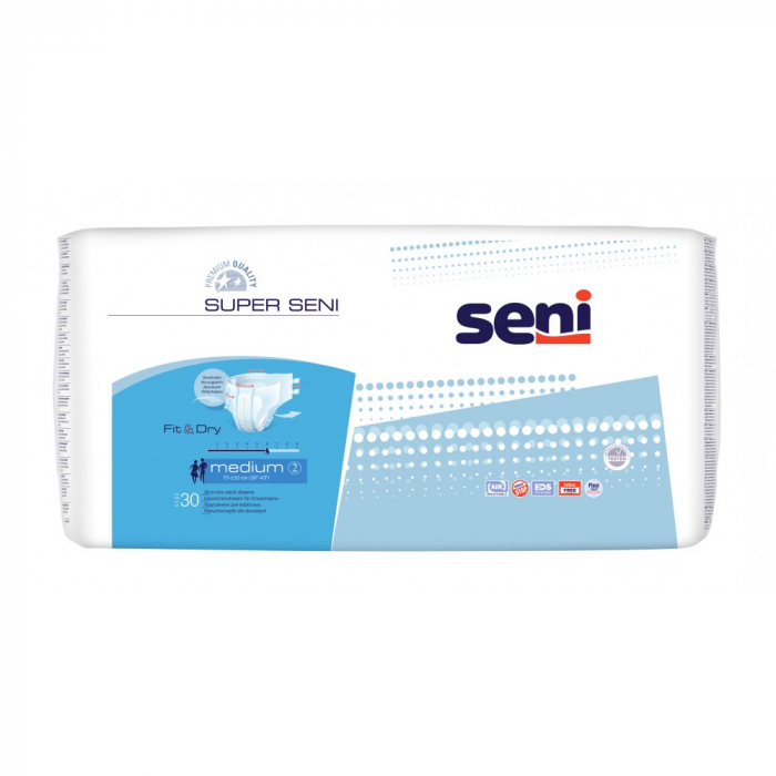 Scutece Incontinenta Adulti Super Seni® Fit&Dry Medium, 75-110 cm, 30 bucati  [2]