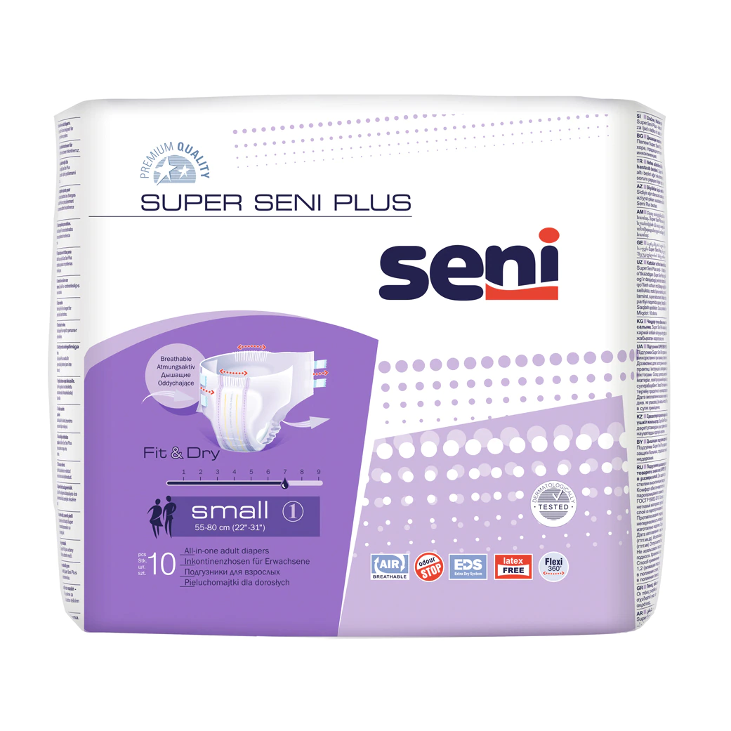 Scutece Incontinenta Adulti Super Seni® Plus Fit&Dry Small, 55-80cm, 10 bucati  [1]