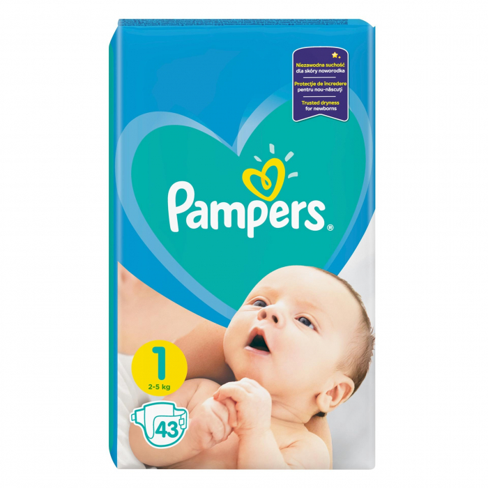 Scutece Pampers Active Baby, Marimea 1, 2-5 kg, 43 bucati [1]