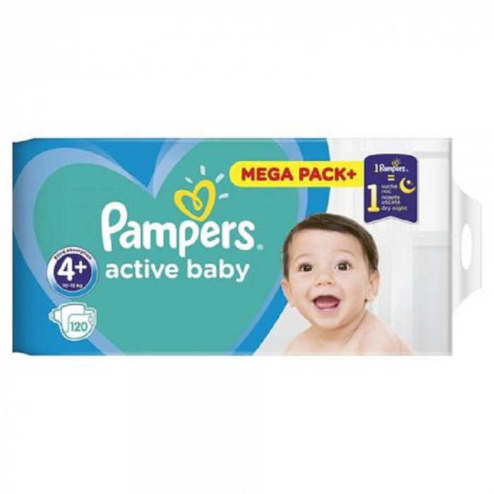 Scutece Pampers Active Baby Mega Box, Marimea  4+, 10-15kg,  120 bucati [1]
