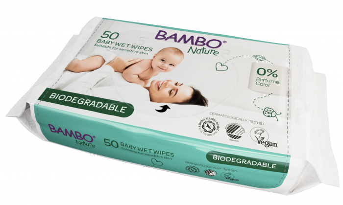 Servetele umede BIODEGRADABILE Bambo Nature, 1 pachet, 50 bucati [2]