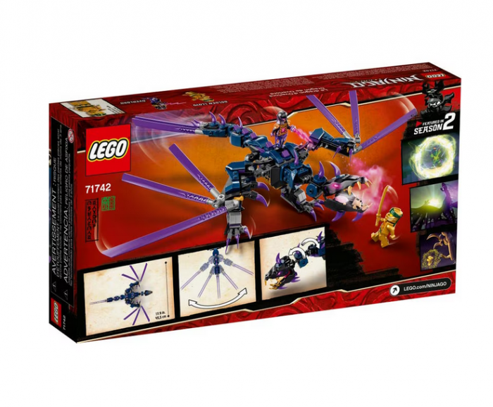 Set de constructie, LEGO®, Plastic, Ninjago 71742 Dragonul Domnului Intuneric, 372 piese, 7+, Multicolor [2]