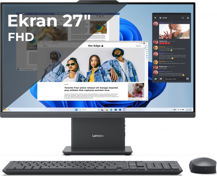 Sistem All In one PC Lenovo IdeaCentre AIO, 27" Full HD, Intel® Core™ i5 13420H pana la 4.6 GHz, 16 GB RAM DDR5 5200, 512 GB SSD, Intel® UHD Graphics, Harman Kardon, Free Dos, Luna Grey [1]