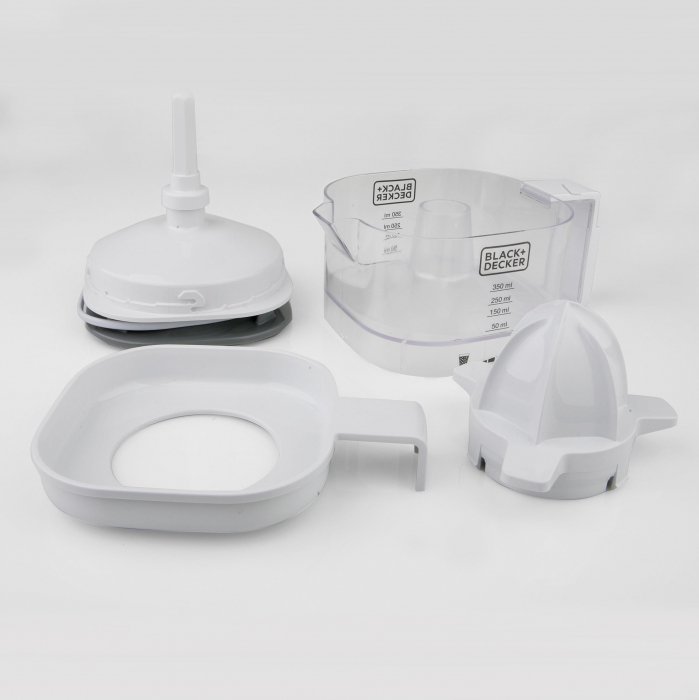 Storcător Citrice Electric Black+Decker BXCJ25E (ES9240060B), 25 W, Auto‑Reverse, Pulpă Reglabilă, 350 ml, Alb pukika.ro [3]