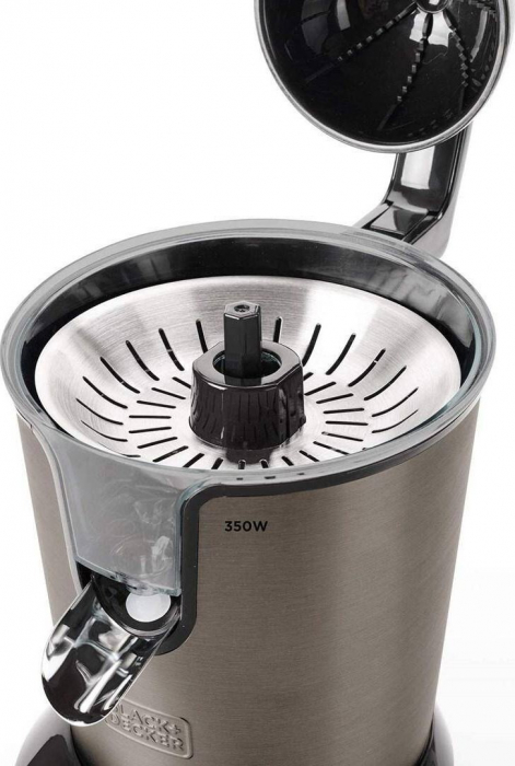 Storcător Citrice Electric Profesionist Black+Decker BXCJ350E (ES9240080B), 350 W, Conuri Reversibile, Filtru Reglabil, 650 ml, Negru pukika.ro [6]