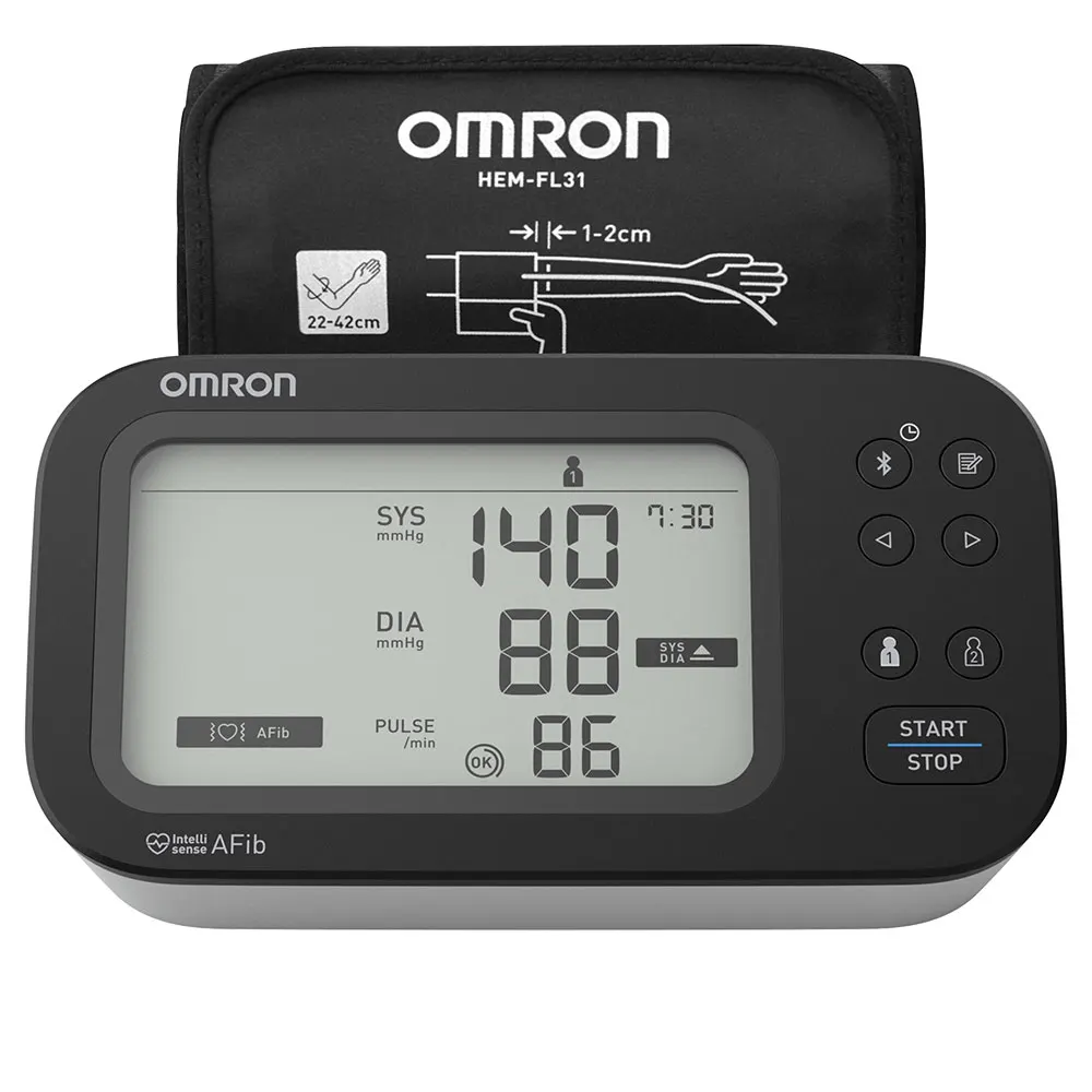 Tensiometru automat Omron M7 pentru brat, masurarea tensiunii arteriale si a pulsului, cu afisaj digital, Alb/Negru pukika.ro [2]
