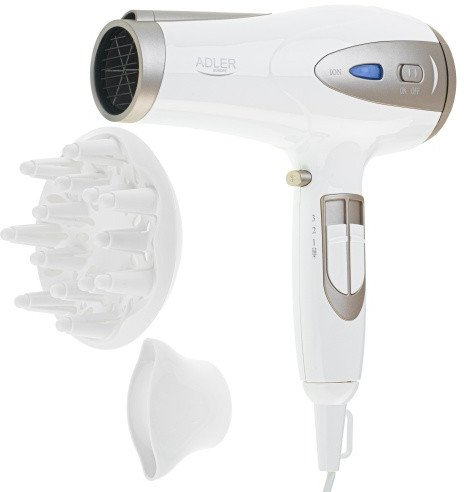 Uscător de Păr ADLER AD, 2400 W, 2 viteze, 3 trepte temperatură, ionizare, Alb pukika.ro [3]