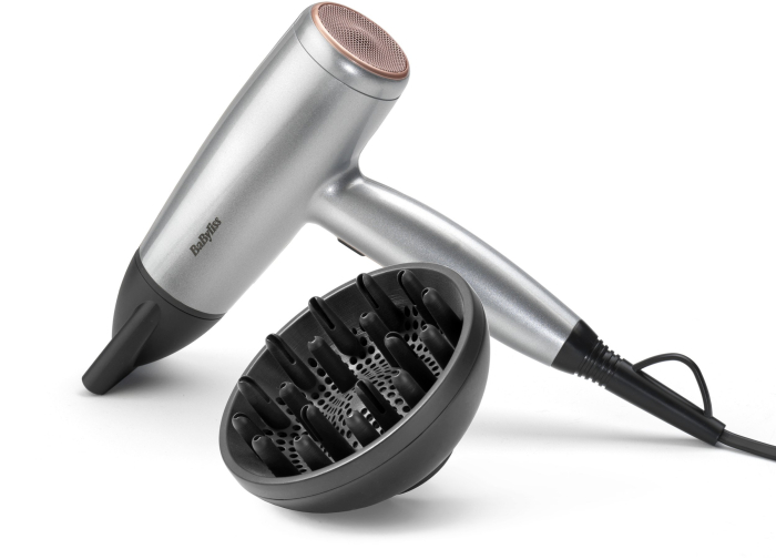 Uscător de Păr BaByliss Cosmos, 2100 W, 2 viteze, 3 trepte temperatură, difuzor, Gri pukika.ro [3]