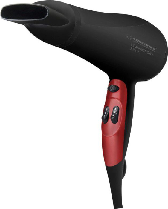 Uscător de Păr Esperanza, 2200 W, 3 trepte temperatură, Negru pukika.ro [2]