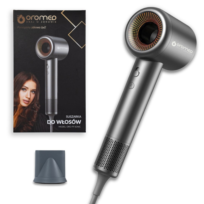 Uscător de Păr OROMED ORO- F9 SONIC, 1600 W, 3 trepte temperatură, 2 viteze, aer rece, Gri pukika.ro [6]