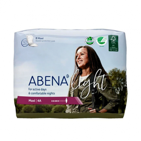 Absorbante feminine - Absorbante Abena light maxi 4A pentru femei, 8 bucati