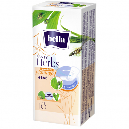 Promotii - Absorbante zilnice Bella pentru femei Herbs Panty Sensitive Patlagina, 18 bucati