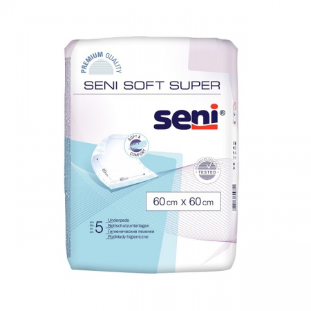 Aleze copii - Aleze Igienice de Protectie Seni Super 60 60 cm 5 Bucati pukika.ro
