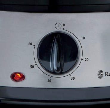 Aparat de gatit cu aburi Russel Hobbs 800 W, 9 L, 3 zone de gatit, Negru/Arginitiu [2]