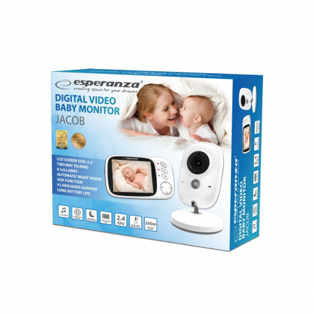 Aparat supraveghere bebelusi audio-video Esperanza EHM002, 3.2", Wireless, Alb [1]
