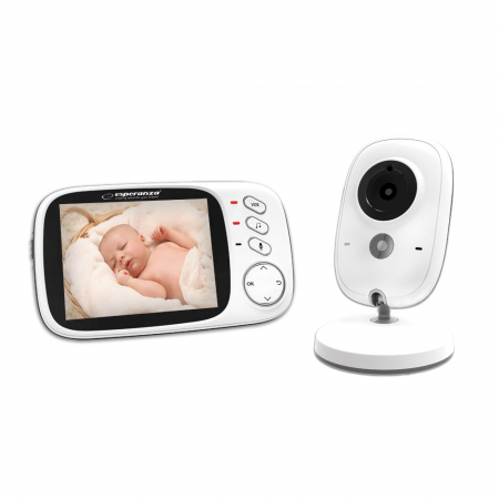 Camere Supraveghere Bebelusi - Aparat supraveghere bebelusi audio-video Esperanza EHM002, 3.2", Wireless, Alb