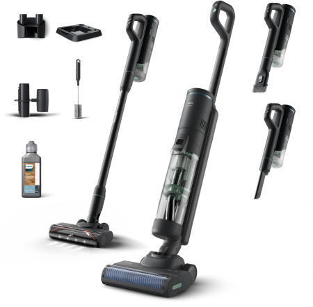 Aspiratoare - Aspirator fara fir Philips 7000 series 2-in-1, 160 W, autonomie 30 min, capacitate 0.45 L, accesorii incluse, Negru pukika.ro