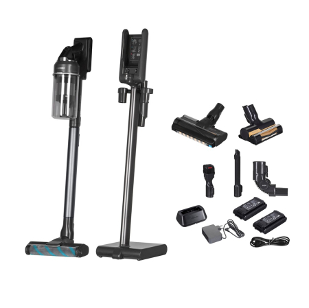 Aspiratoare - Aspirator fara fir Samsung Handheld, 580 W, capacitate 0.8 L, autonomie 120 min, accesorii incluse, Negru pukika.ro