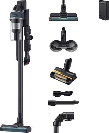 Aspiratoare - Aspirator fara fir Samsung Handheld Premium, 580 W, capacitate 0.8 L, autonomie 60 min, accesorii incluse, Negru pukika.ro