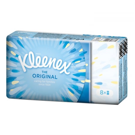 Promotii - Batiste igienice uscate Kleenex HNK Original, 8 pachete cu 9 batiste