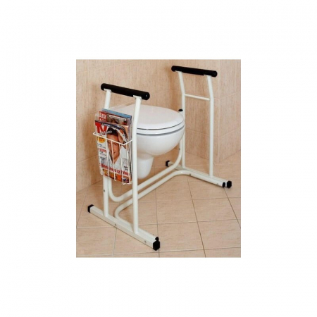 Cadru de sprijin pentru toaleta Sundo, suport pentru maini, greutate maxima 114 Kg, Alb/Negru pukika.ro [1]