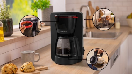 Cafetiera Bosch TKA2M113, 1200 W, Rezervor 1.25 L, Negru pukika.ro [4]