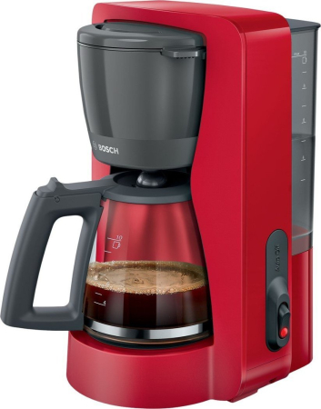 Aparate Cafea - Cafetieră Bosch TKA2M114, 1200 W, 1.25 L, Filtru Permanent, Sistem Anti-Picurare, Oprire Automată, Roșu pukika.ro