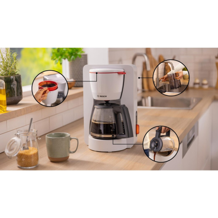 Cafetiera Manuala BOSCH My Moment, 1200 W, Rezervor 1.4 L, Alb pukika.ro [6]