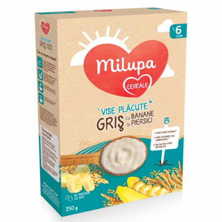 Promotii - Cereale cu banane și piersici Vise Plăcute Milupa, 6 luni+,  250 g