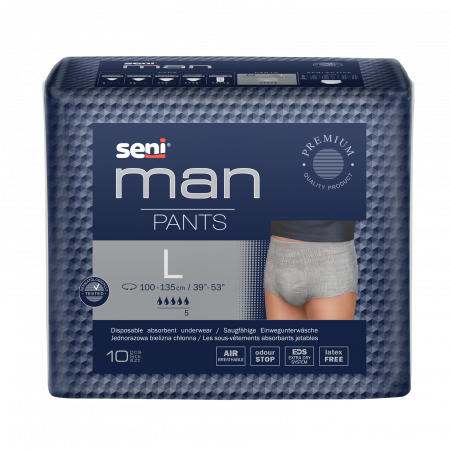 Promotii - Chilot Absorbant Barbati Seni Pants Large 100 135 cm 10 Bucati pukika.ro