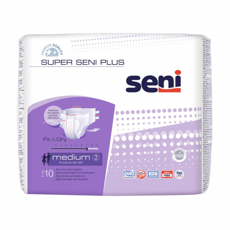 Produse incontinenta adulti - Scutece Adulti Seni Plus Medium 80 110 cm 10 Bucati pukika.ro