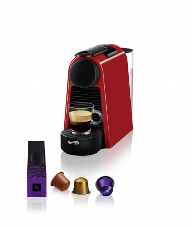 Aparate Cafea - Espressor Automat De’Longhi Essenza Mini EN 85.R, 1370 W, Cafea si Espresso, 19 Bar, Rezervor 0.6 L, Rosu pukika.ro