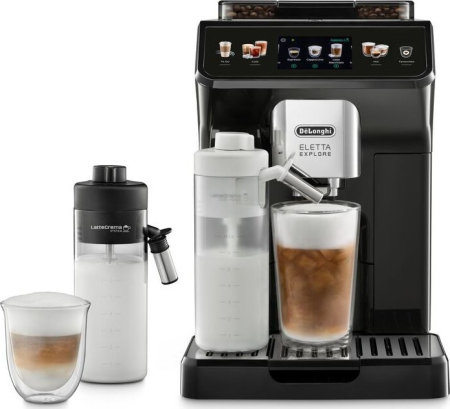 Alte produse - Espressor Automat DeLonghi Eletta Explore ECAM 450.55.G, 1450 W, 19 bar, Touch, Rezervor 1.8 L, Negru pukika.ro
