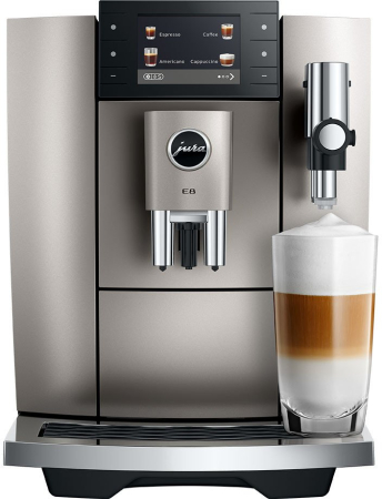 Aparate Cafea - Espressor Automat Jura E8, 1450 W, 15 bar, Touch, Rezervor 1.9 L, Argintiu pukika.ro