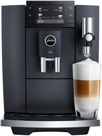 Aparate Cafea - Espressor Automat Jura E8, 1450 W, 15 bar, Touch, Rezervor 1.9 L, Negru pukika.ro