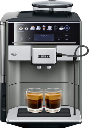 Aparate Cafea - Espressor Automat Siemens TE655203RW, 1500 W, Espresso, Americano, Latte, 19 Bar, Rezervor 1.7 L, Negru pukika.ro
