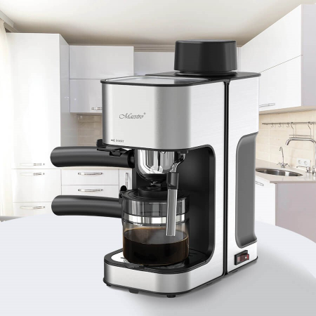Espressor Manual Maestro MR-411, 800 W, 5 bar, Rezervor 250 ml, Duze Abur pentru Cappuccino, Negru/Inox  pukika.ro [2]