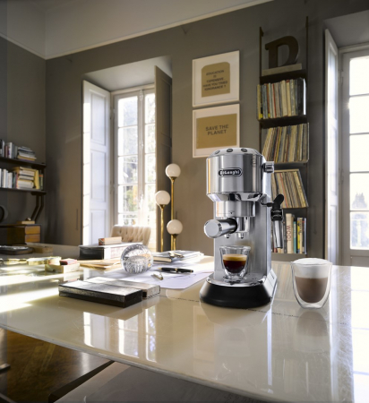 Espressor Semi-Automat De’Longhi Dedica Style EC 685.M, 1300 W, Espresso, Cappuccino si Latte, Rezervor 1.1 L, 15 Bar, Gri pukika.ro [5]