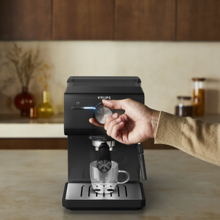 Espressor Semi-Automat Krups Authentic XP381810, 1400 W, Cappuccino, Americano, Rezervor 2 L, Negru pukika.ro [6]