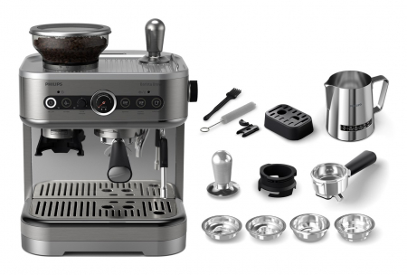 Espressor Semi-Automat Philips Series 3200 PSA3218/01, 1350 W, Espresso, Cappuccino, Americano, 15 Bar, Rezervor 2.3 L, Spumare Lapte Clasică, Gri pukika.ro [7]