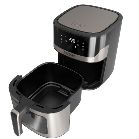 Friteuză cu Aer Cald BLACK+DECKER ES9730070B, 1600 W, Capacitate 6.5 L, Termostat Reglabil, Temporizator, Negru pukika.ro [2]