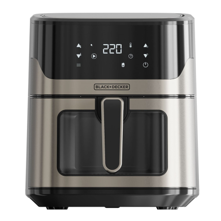 Electrocasnice pentru bucatarie - Friteuză cu Aer Cald BLACK+DECKER ES9730070B, 1600 W, Capacitate 6.5 L, Termostat Reglabil, Temporizator, Negru pukika.ro